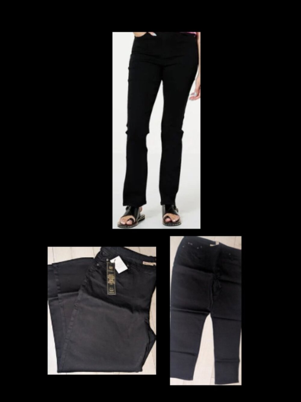 DG2 Diane Gilman Black Denim Pants Plus Size Womens 2X - NWT